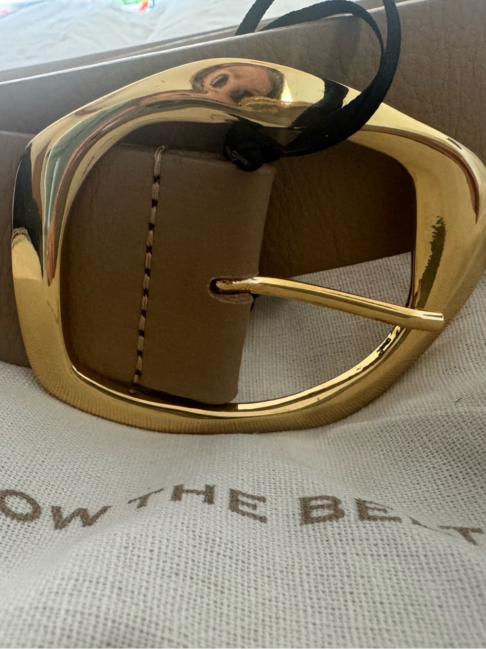 B-Low The Belt Gold Logo Brown Leather Strap